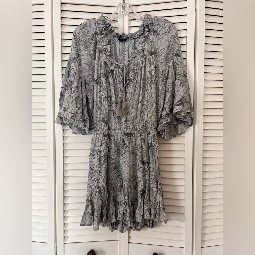 Gray Ruffled Romper